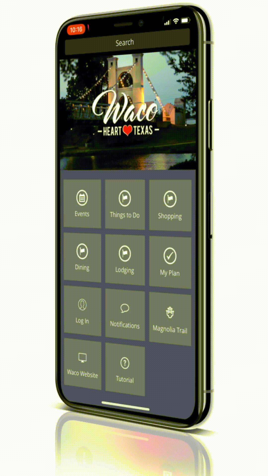 Grid Menu Home Screen - Mobile App User Interface Design 